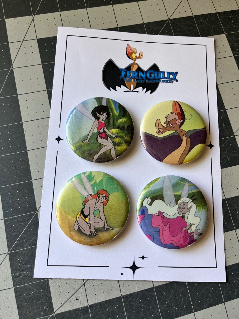 FERNGULLY pinback button set